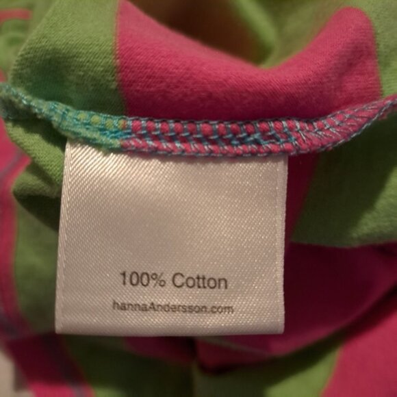 Hanna Andersson girls size 120 or 6-7 pink and green striped tank top - Picture 2 of 6